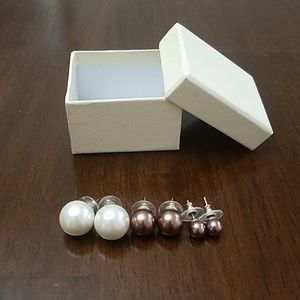 Faux Pearl Earrings Bundle Very Good Condition